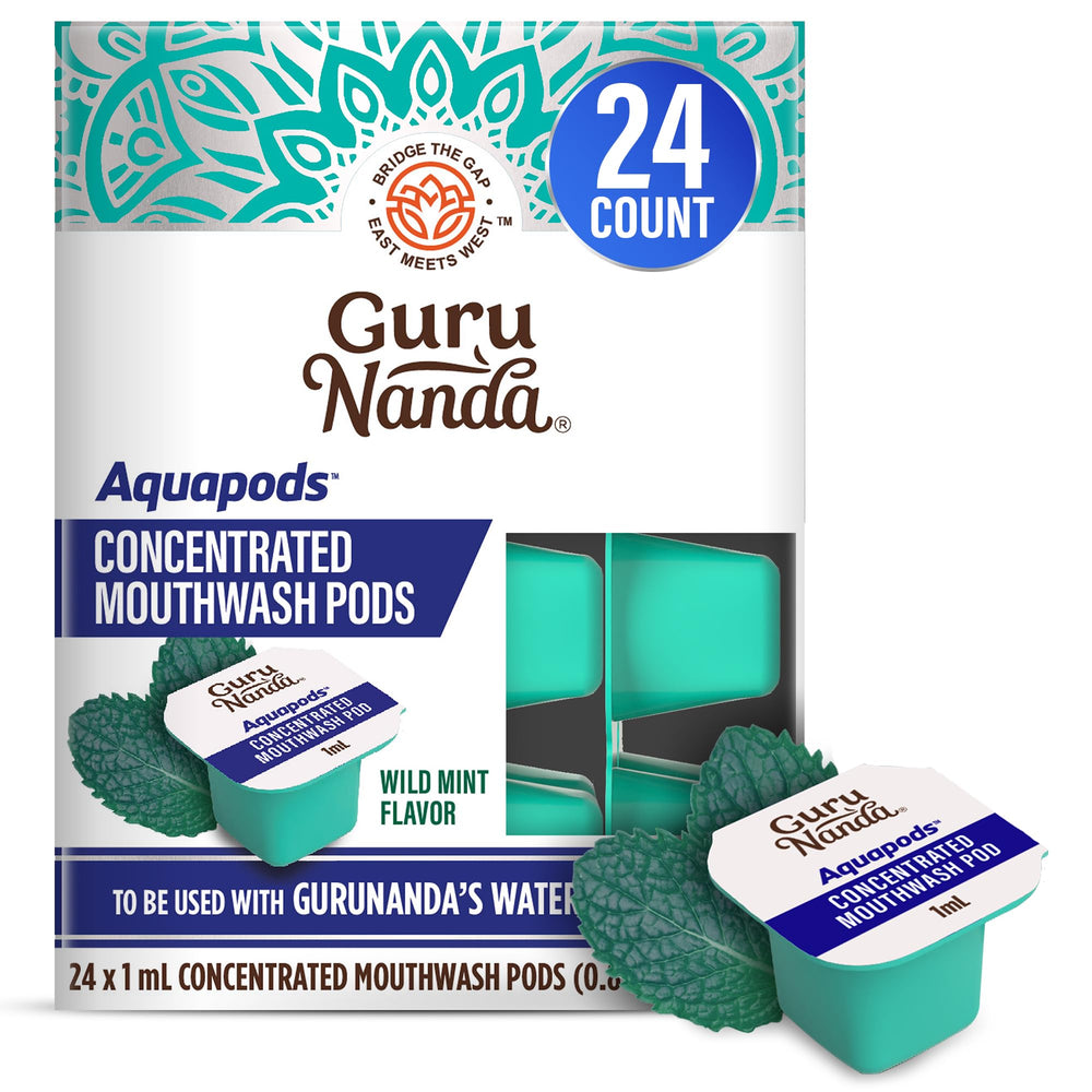 GuruNanda Aqua Pods box and packaging for mouthwash pods