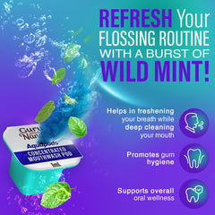Mouthwash pod dissolving in water flosser chamber