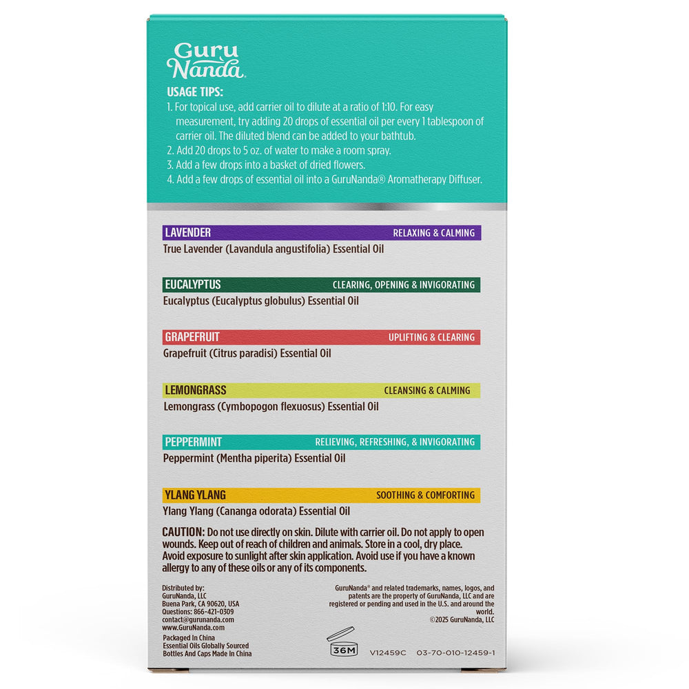 Gift-ready GuruNanda essential oils set in magnetic storage box