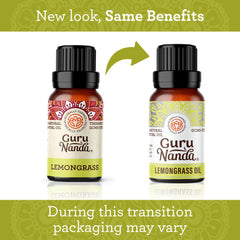Close-up of Lemongrass Essential Oil label