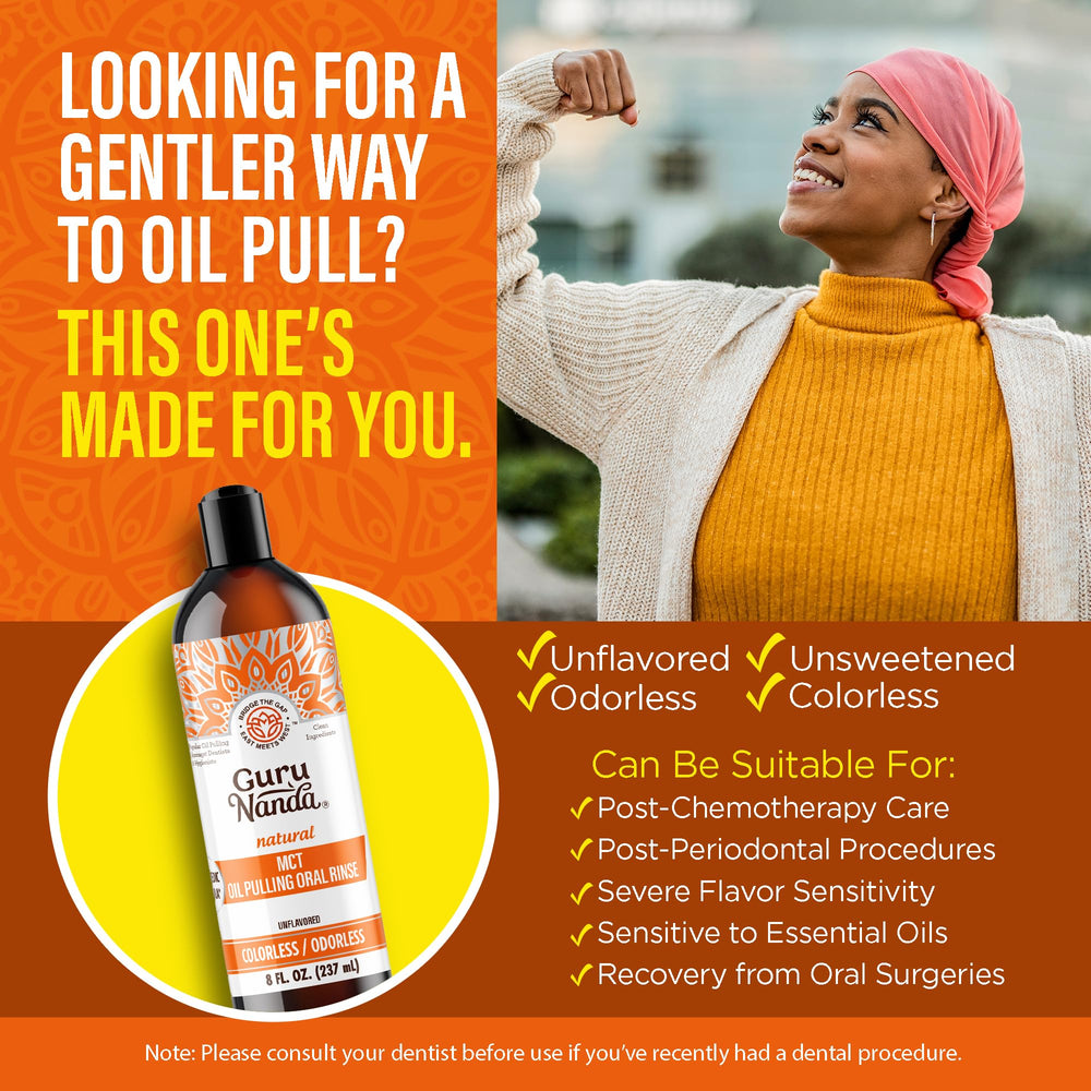 USA-made MCT oil pulling mouthwash – no fluoride