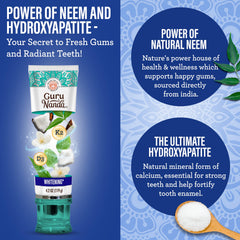 Neem toothpaste featuring hydroxyapatite and natural oils for remineralization