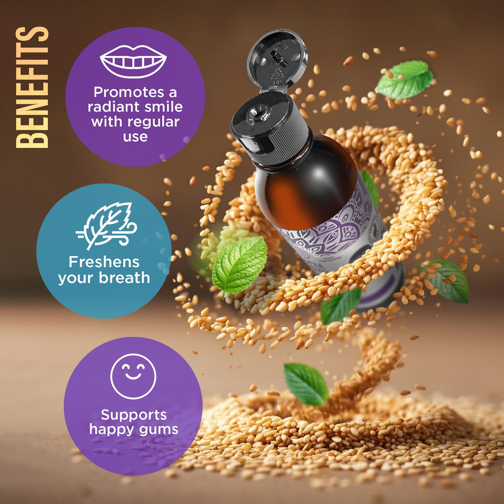 Product label emphasizing alcohol-free and fluoride-free