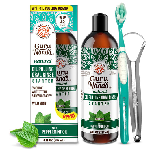 GuruNanda Starter Pulling Oil Mouthwash in 8 oz bottle