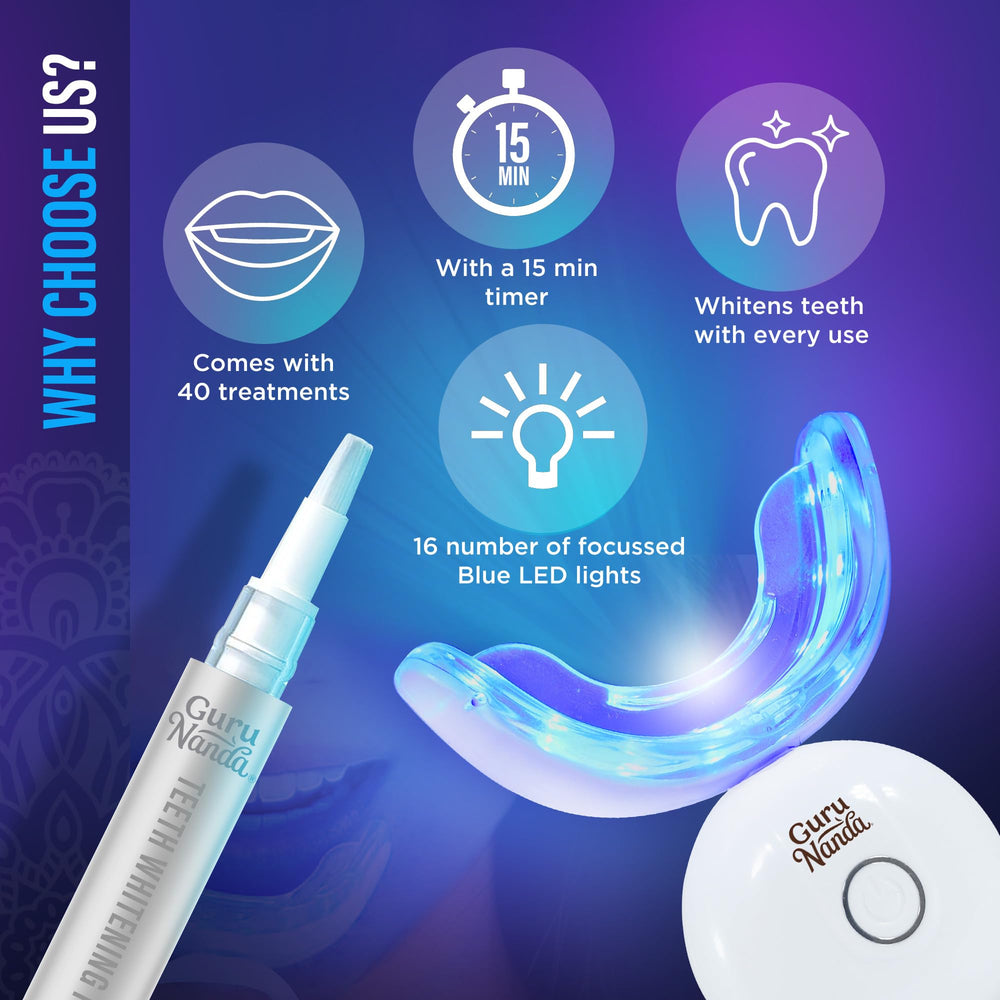 GuruNanda Teeth Whitening Kit with LED Light – product image 4