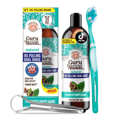 GuruNanda CocoMint Oil Pulling Mouthwash 8 oz bottle