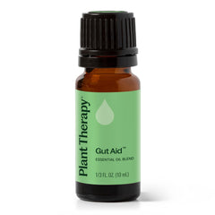 Gut Aid 10 mL essential oil blend bottle on white background