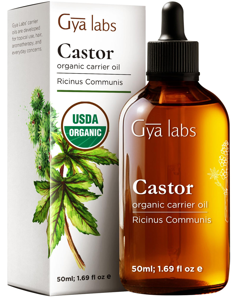 Gya Labs Castor Carrier Oil bottle - 1.7 fl oz