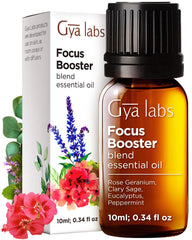 Bottle of Gya Labs Focus Booster Essential Oil Blend, 0.34 fl oz