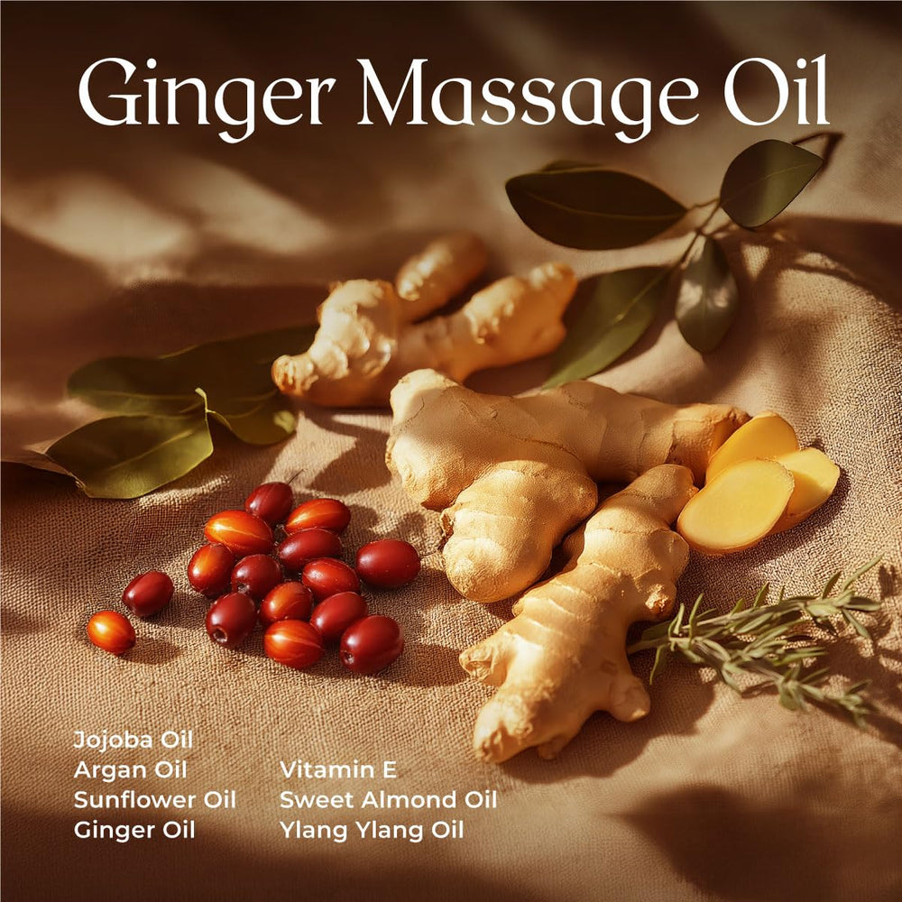 Gya Labs Ginger Massage Oil ingredients with Arnica and Vitamin E
