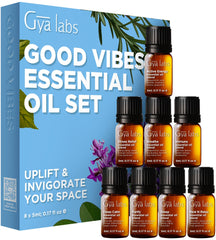 Gya Labs Good Vibes Essential Oil Set - 8 bottles (0.17 Fl Oz each) front view