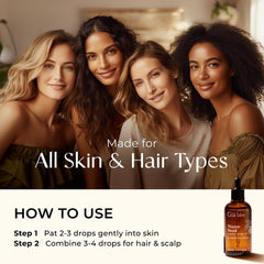 Neem oil applied to scalp for hair care