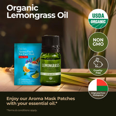 Lemongrass essential oil bottle for diffusers and aromatherapy