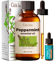 Gya Labs Peppermint Essential Oil diffuser pour for refreshing rooms and mood uplift.