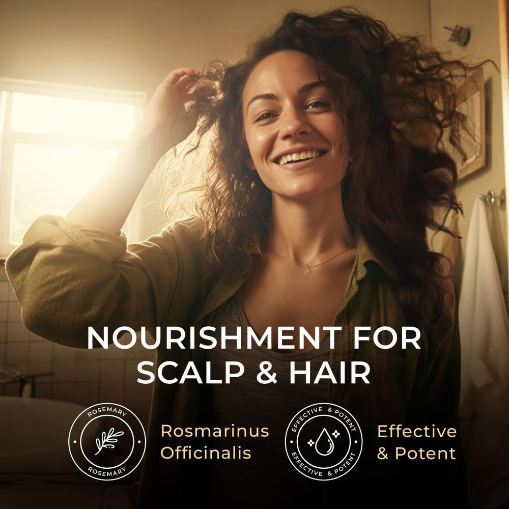 Gya Labs rosemary oil used for hair care routine and scalp massage