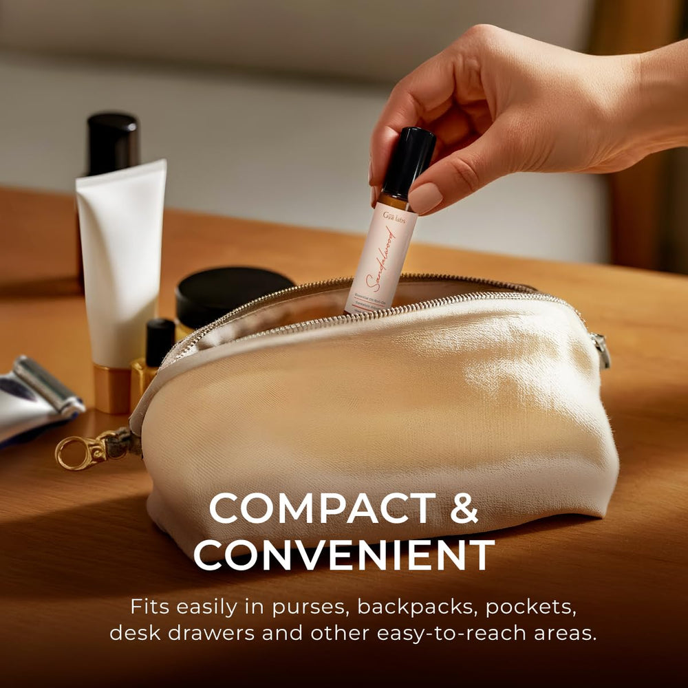 Cruelty-free label on the sandalwood roll-on packaging