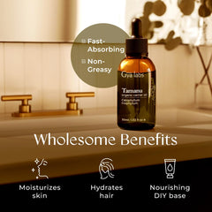 Tamanu oil blends with essential oils like lavender and bergamot