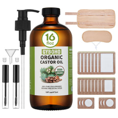 GYBOHO castor oil pack wrap displayed with adjustable snaps