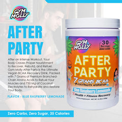 Gym Molly After Party bottle showing 750 mg coconut electrolytes