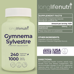 Vegan capsules of Gymnema Sylvestre 1000mg