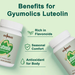 Close-up of Gyumolics Luteolin softgel capsules