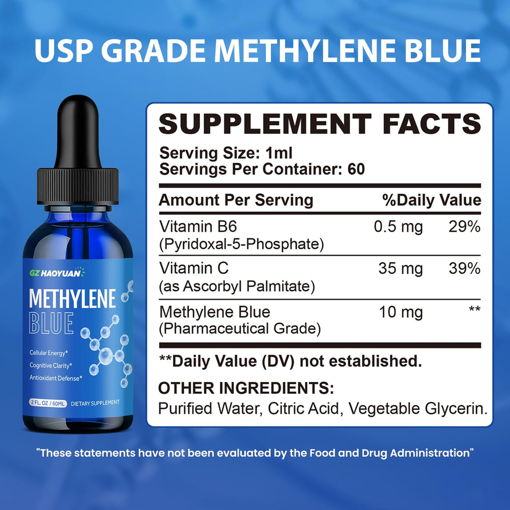 Product bottle and packaging of GZ HAOYUAN Methylene Blue Drops