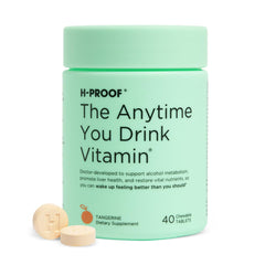 H-PROOF Anytime You Drink Vitamin bottle and tablets