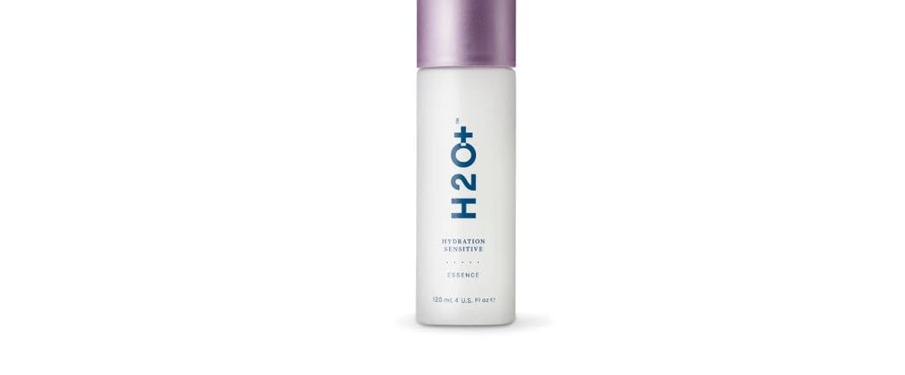 H2O+ Hydration Sensitive Essence bottle pour aids gentle application and soothing hydration.