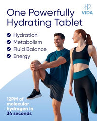 Close-up of hydrogen and magnesium active ingredients on tablets