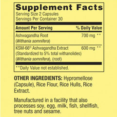 Close-up of H4U Ashwagandha 1300 mg label