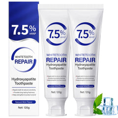 Hydroxyapatite toothpaste tube with gentle mint for enamel protection
