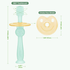 Blue Haakaa 360 silicone baby toothbrush