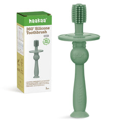 Haakaa 360° Baby Toothbrush Jade - front view