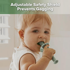 Image of adjustable choke-free safety shield in pea green