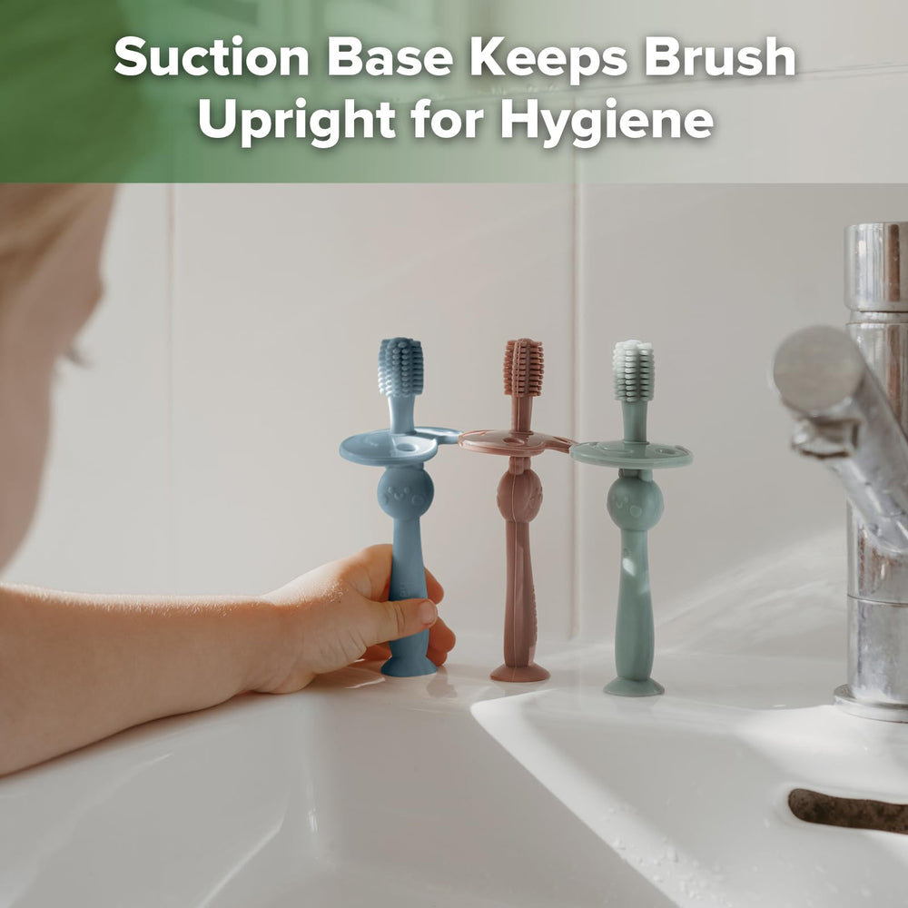 Sky blue toothbrush made from food-grade silicone