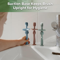 Sky blue toothbrush made from food-grade silicone