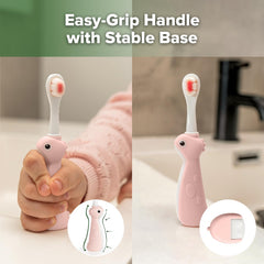 Hygienic, stable base keeps brush upright