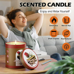 HAHACHUNG candle held in hand to show 510g size and scale, clear burn-time value