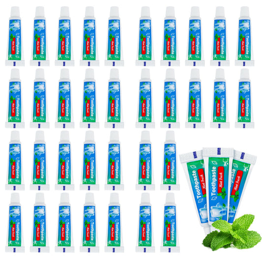 Bulk pack of 30 individually wrapped toothpaste tubes