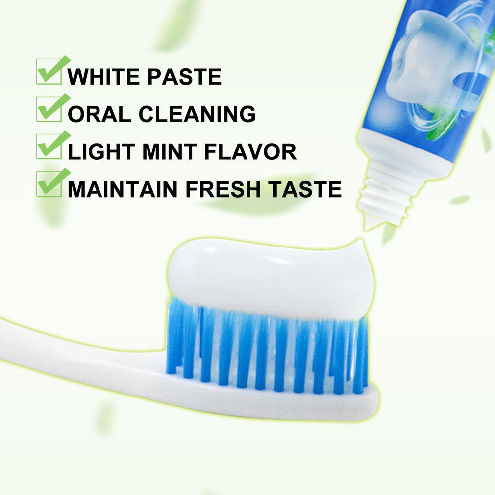 Sealed mint toothpaste tubes ready for travel
