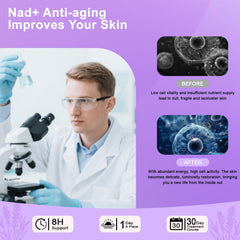 Close-up of NAD+Patches sachet and labeling