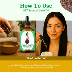 Hair care using broccoli seed oil for massage