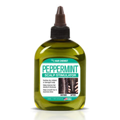 Hair Chemist Peppermint Scalp Stimulator bottle front view showing mint formula for scalp comfort