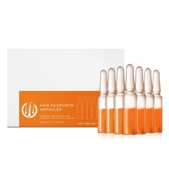 Hair Growth Ampoules with Turmeric bottle closeup, for healthier-feeling scalp.