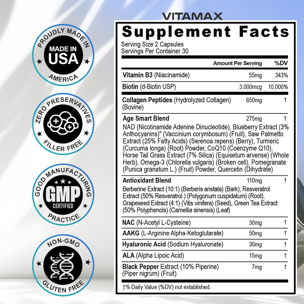 Capsules of Vitamax Age Smart for hair, nails, skin and joints