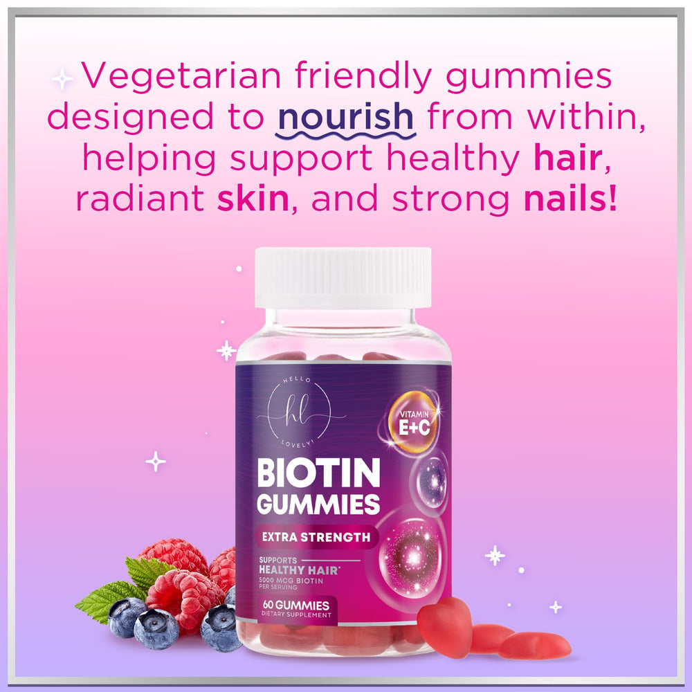 Bottle of hair vitamins gummies (60 count)