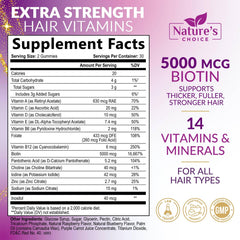 Box packaging next to the bottle for Hair Vitamin Gummies