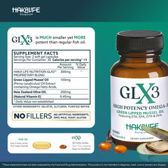 HAKA Life Nutrition GLX3 omega-3 oil gloss communicates premium quality and potency.