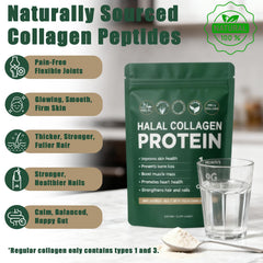 Close-up texture of hydrolyzed bovine collagen powder