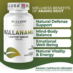 Rows of Anamu root capsules